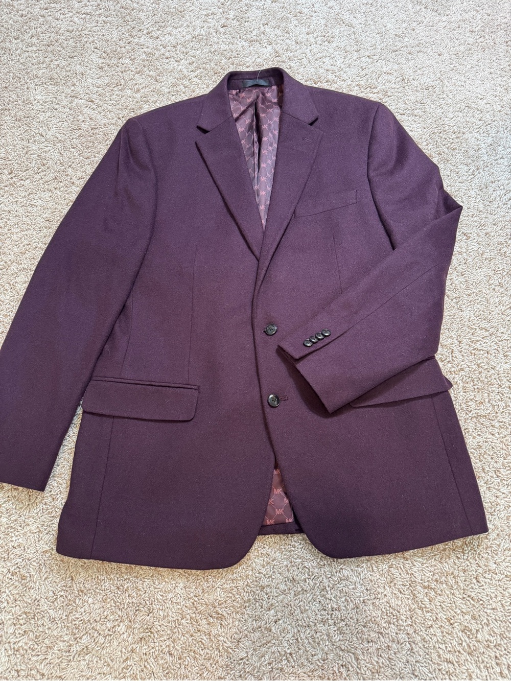 Michael Kors Men's Plum Wool Silk Cashmere Blazer /Sport Coats Size 42L